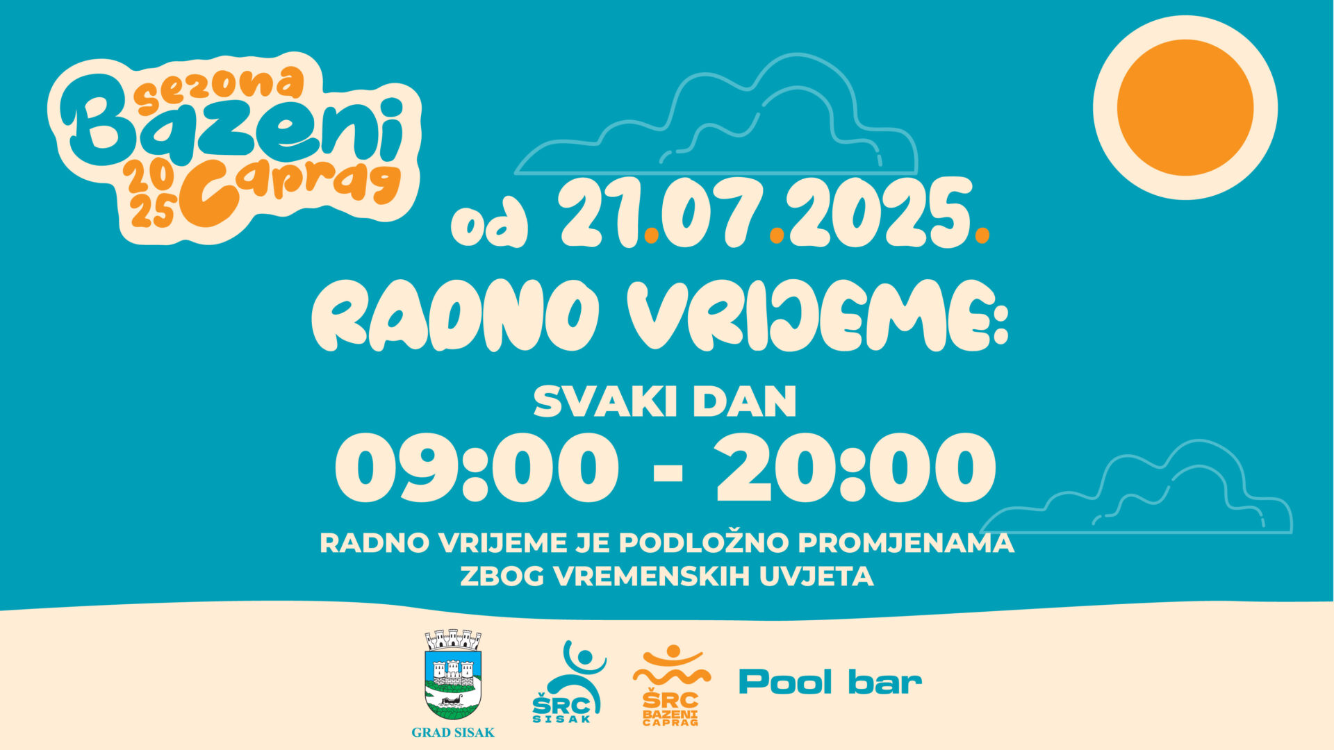 Radno vrijeme bazena Caprag - Športsko-rekreacijski centar Sisak